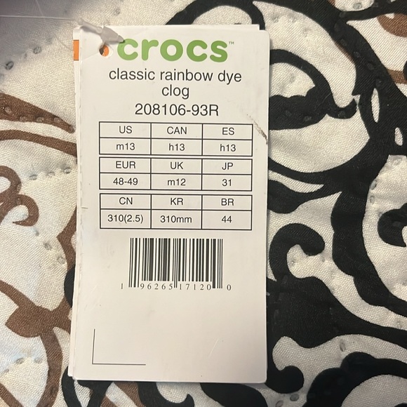 Mens Crocs Rainbow Dye Clog - Picture 8 of 8